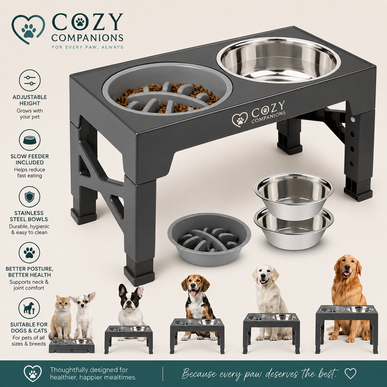 ElevaBowl Adjustable Feeding Station