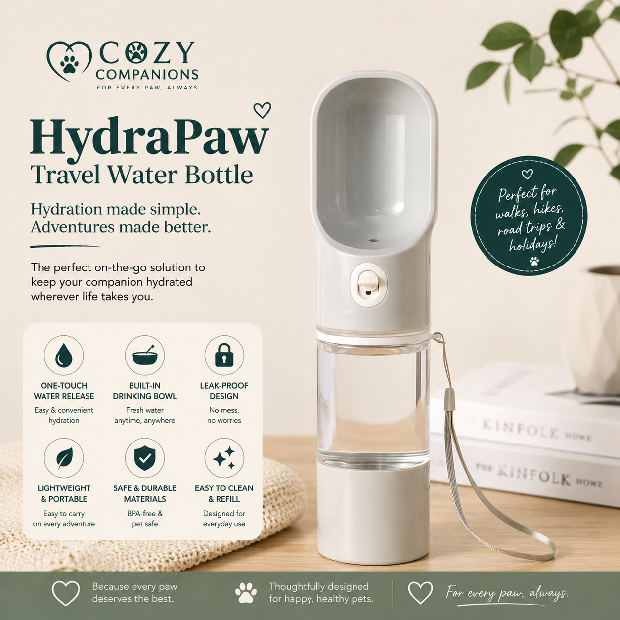 HydraPaw Travel Water Bottle