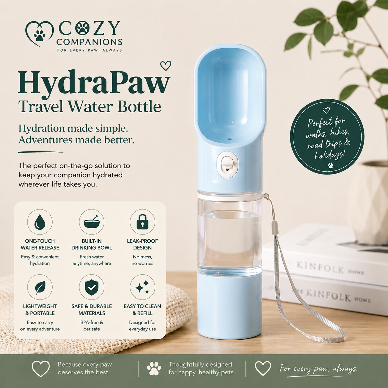 HydraPaw Travel Water Bottle
