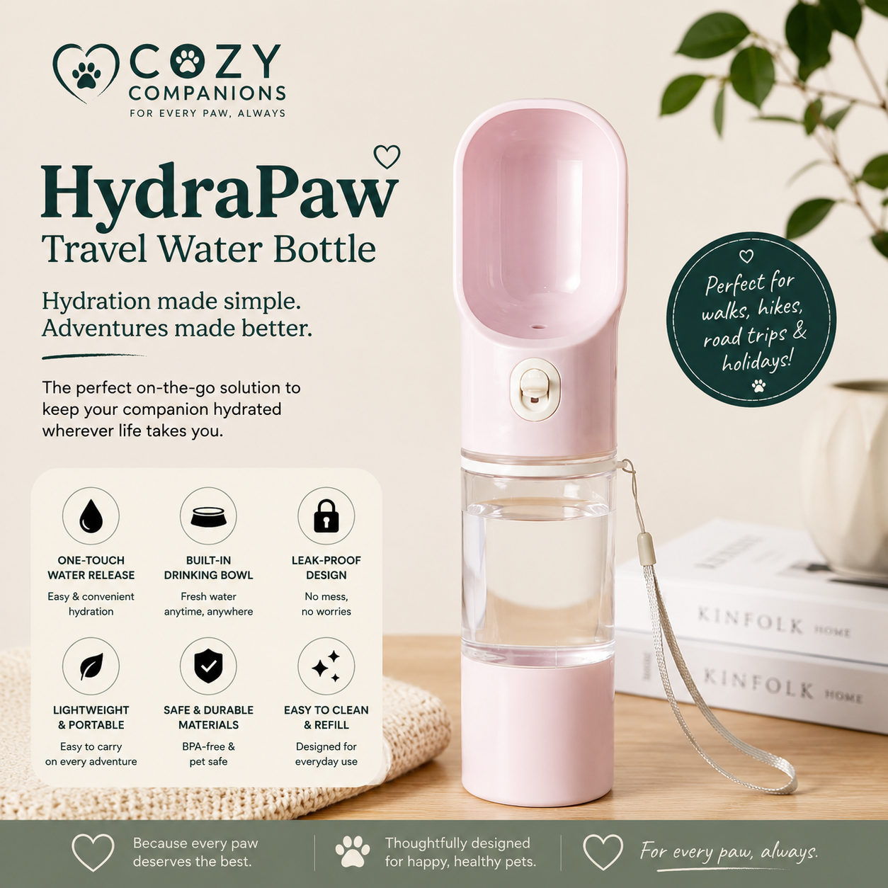 HydraPaw Travel Water Bottle