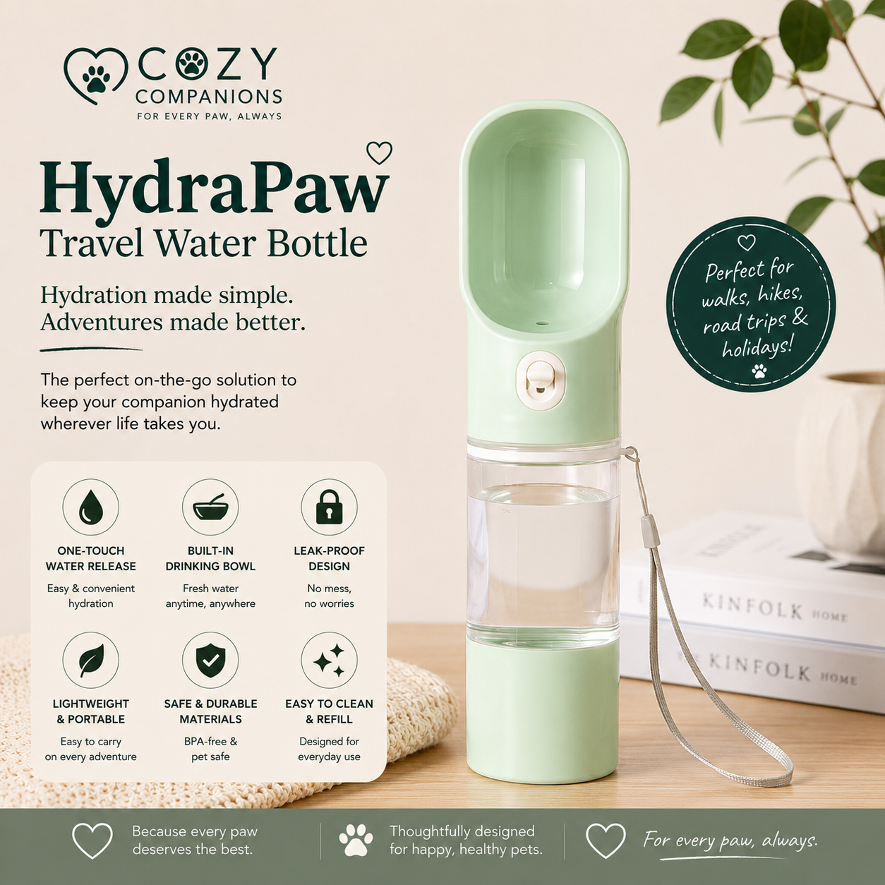 HydraPaw Travel Water Bottle