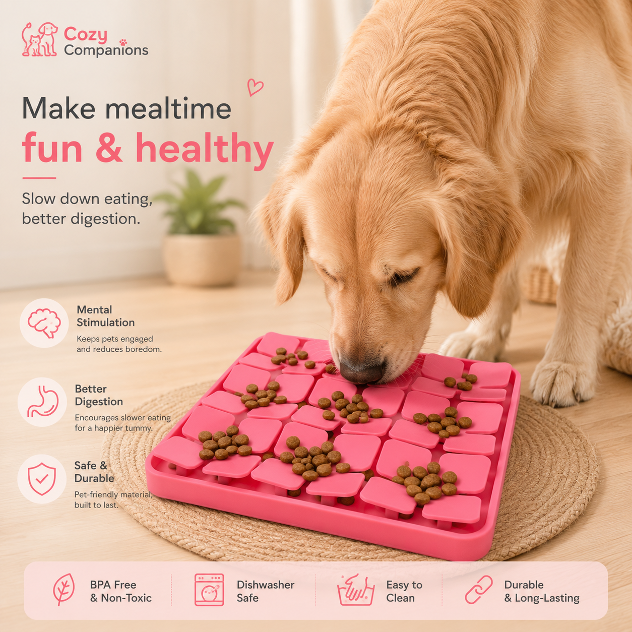 Cozy Companions Snuffle Slow Feeder Mat