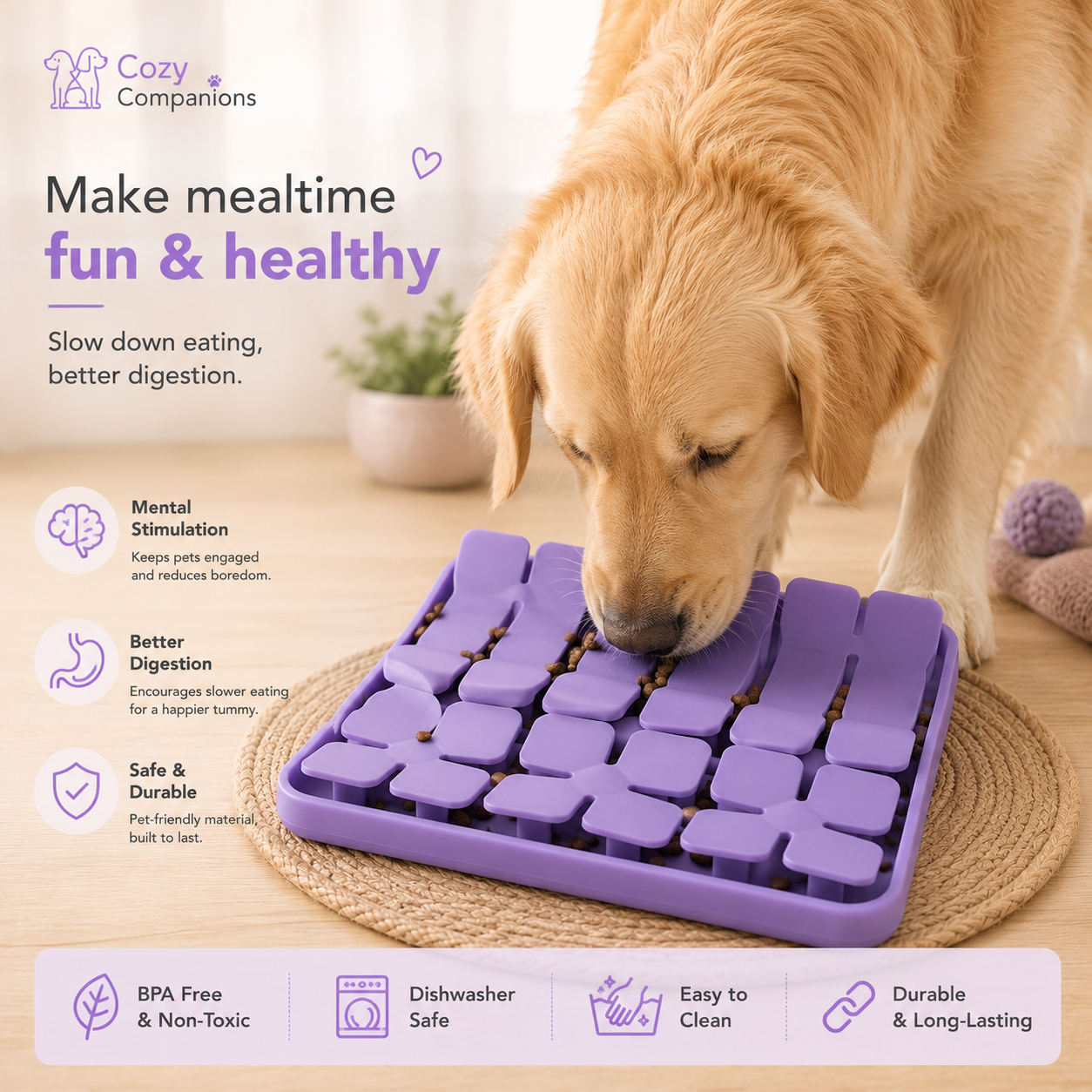 Cozy Companions Snuffle Slow Feeder Mat