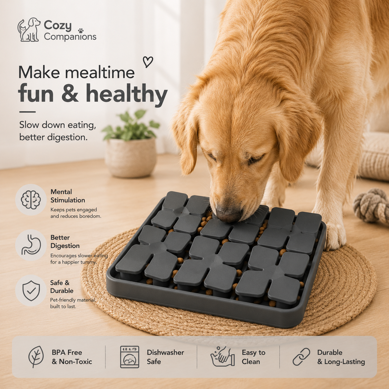 Cozy Companions Snuffle Slow Feeder Mat