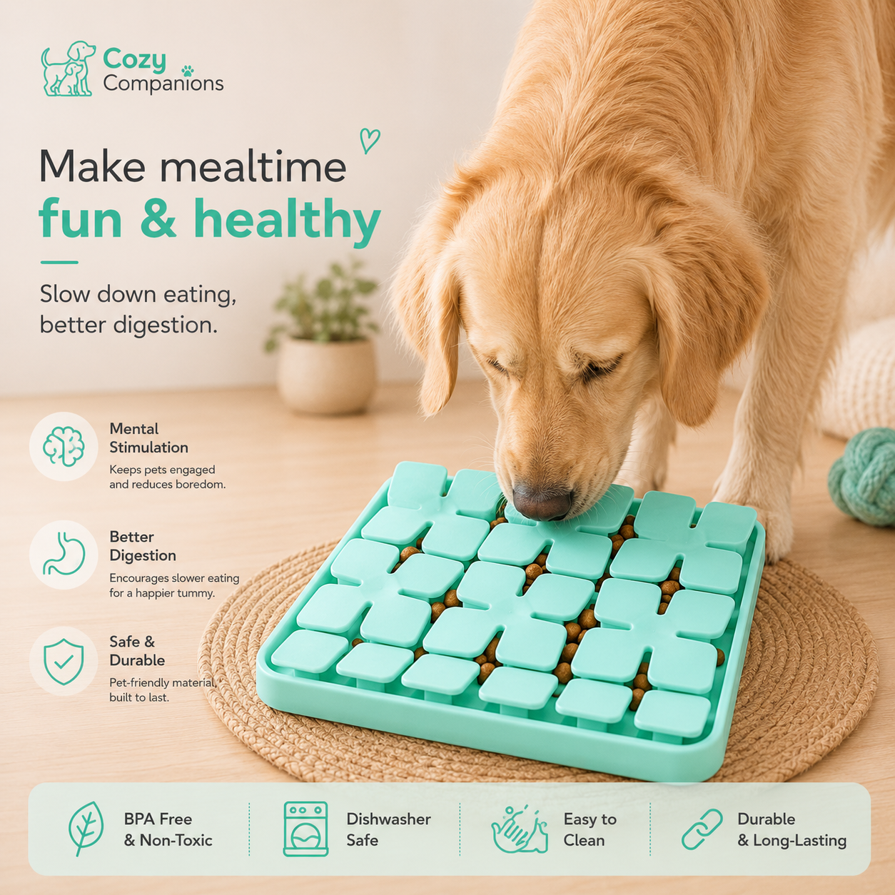 Cozy Companions Snuffle Slow Feeder Mat